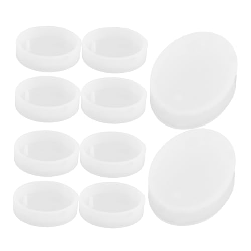 KONTONTY 10 Stück Teiliges Silikon Schmuckgießformen Oval mit Loch Flexible Langlebige Resin Anhänger Gießform für DIY Ohrringe Halsketten Schlüsselanhänger Professionelle Epoxidharz von KONTONTY