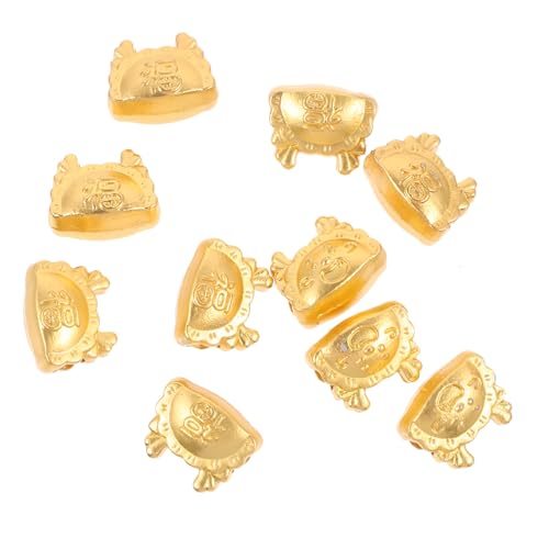 KONTONTY 10 Stück Teiliges Spacer Perlen Dragon Dumpling Design Große Perlen für DIY Schmuckherstellung Armband Halskette Ohrringe Dekoration Kreative Bastelperlen von KONTONTY