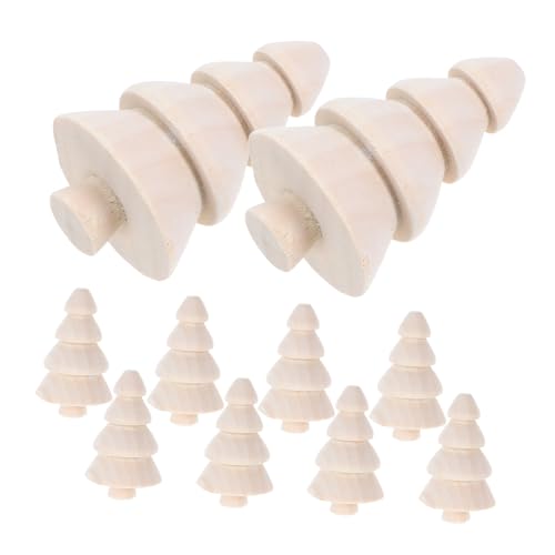 KONTONTY 10 Stück Teiliges Unbemalte Mini-holz-weihnachtsbäume Naturfarbene Diy-dekorationen Handgefertigte Holzaccessoires Kompakte Bastelmaterialien für Desktop-weihnachtsdeko KONTONTY 10 Stück Teiliges Unbemalte Mini-holz-weihnachtsbäume Naturfarbene Diy-dekorationen Handgefertigte Holzaccessoires Kompakte Bastelmaterialien für Desktop-weihnachtsdeko von KONTONTY