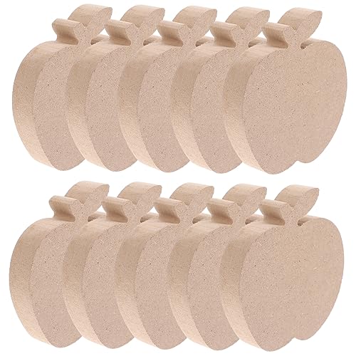 KONTONTY 10 Stück Unvollendete Holz Apfel Ausschnitte Diy Halloween Dekoration Bemalbares Blanko Holz Handwerk von KONTONTY