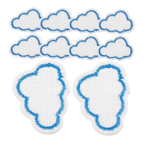 KONTONTY 10 Stück Wolkenmuster Aufnäher Kompakte Bügelpatches für Diy Kleidung für Jacken Rucksäcke und Mehr für Kreative Bastelprojekte von KONTONTY