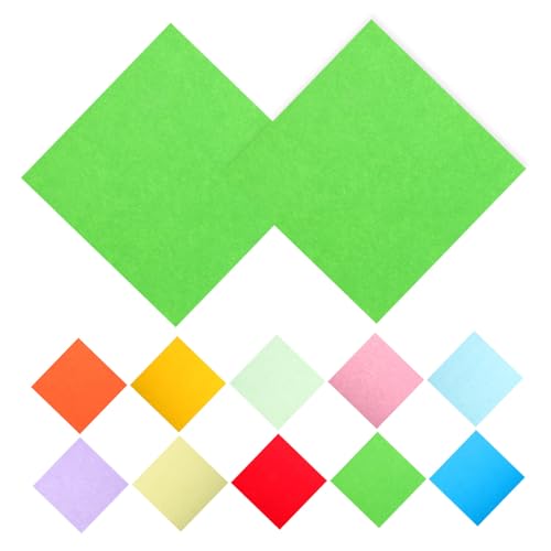 KONTONTY 100 Blatt Farbiges Papier Origami Kartonpapier Origami Japan Origamipapier doppelseitig Farbpapier zum Basteln Tonpapier, verschiedene Farben, lose Karton gefärbt Sammelalbumpapier von KONTONTY