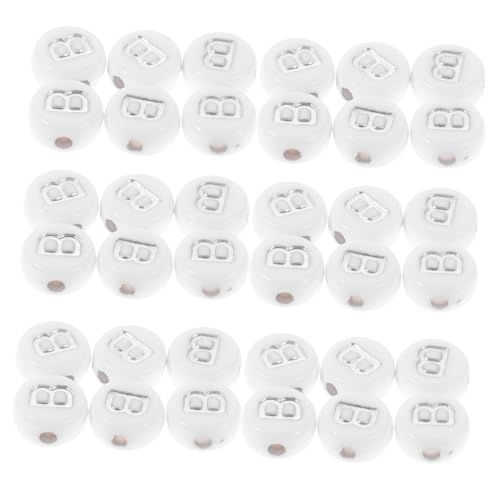 KONTONTY 100 Stück Acryl Buchstabenperlen Weiß mit Silbernem Buchstabe B Flach Rund für DIY Schmuckherstellung Armbänder Halsketten Schlüsselanhänger Basteln KONTONTY 100 Stück Acryl Buchstabenperlen Weiß mit Silbernem Buchstabe B Flach Rund für DIY Schmuckherstellung Armbänder Halsketten Schlüsselanhänger Basteln von KONTONTY