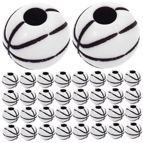 KONTONTY 100 Stück Bulk-perlen Für Die Schmuckherstellung Ringperlen Perlen Für Sportbälle Sportperlen Zur Herstellung Von Armbändern Halskette Perlen Perlen-kits Acryl Weiß von KONTONTY
