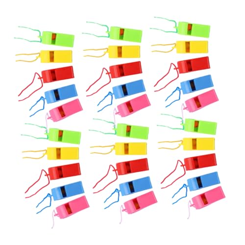 KONTONTY 100 Stück Bunte Kunststoff Trillerpfeifen mit Umhängeband für Schiedsrichter und Sportevents für Partys und Notfälle KONTONTY 100 Stück Bunte Kunststoff Trillerpfeifen mit Umhängeband für Schiedsrichter und Sportevents für Partys und Notfälle von KONTONTY