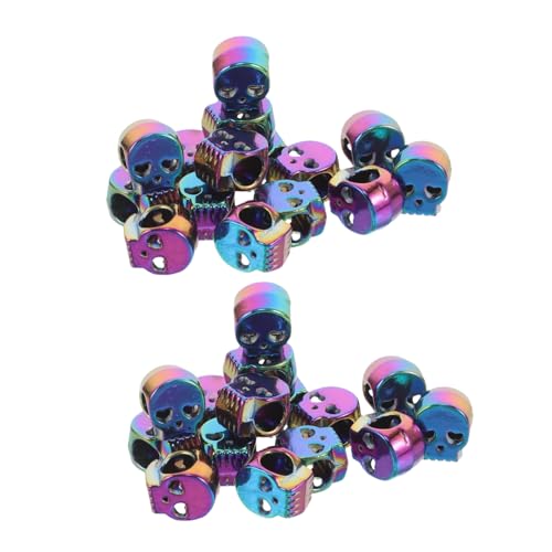 KONTONTY 100 Stück Bunte Schädelperlen mit Großem Skeletthaupt Spacer Perlen für DIY Schmuckherstellung Geeignet für Armbänder Halsketten Ohrringe und Bastelzubehör KONTONTY 100 Stück Bunte Schädelperlen mit Großem Skeletthaupt Spacer Perlen für DIY Schmuckherstellung Geeignet für Armbänder Halsketten Ohrringe und Bastelzubehör von KONTONTY