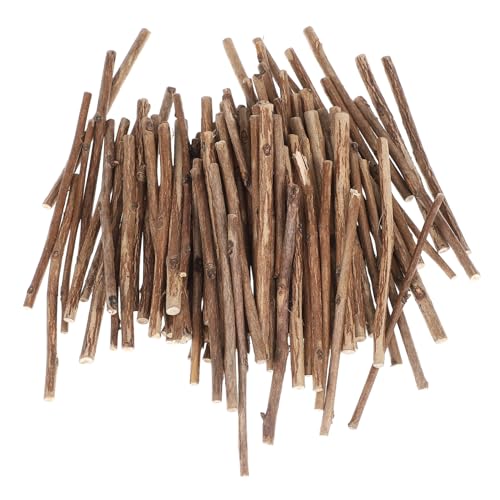 KONTONTY 100 Stück DIY Holzstäbchen Durchmesser Naturholz für Bastelprojekte Fotorequisiten und Kreative Handwerksarbeiten Holzfarbe von KONTONTY