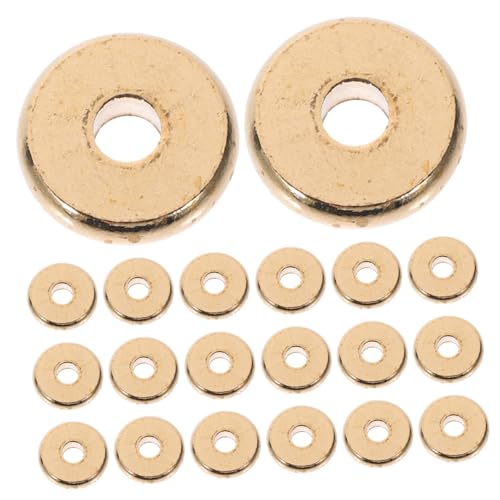 KONTONTY 100 Stück Dekorative Spacer Perlen Kupfer Runde Flachperlen für DIY Schmuckherstellung Auffädeln von Armbändern und Bastelprojekten von KONTONTY