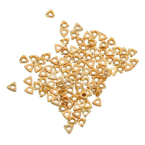 KONTONTY 100 Stück Dreieck Spacer Perlen Gold Plattiert Metall DIY Schmuck Bastelperlen für Armband Halskette Ohrring Herstellung Zubehör Langlebig Glatt KONTONTY 100 Stück Dreieck Spacer Perlen Gold Plattiert Metall DIY Schmuck Bastelperlen für Armband Halskette Ohrring Herstellung Zubehör Langlebig Glatt von KONTONTY