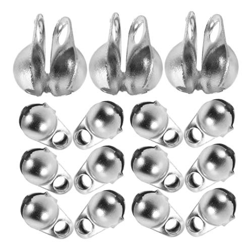 KONTONTY 100 Stück Edelstahl Schmuckverschlüsse für DIY Halsketten Armbänder Langlebige Perlenverbinder Schnelle Montage Korrosionsbeständig für Schmuckherstellung und Zubehör von KONTONTY