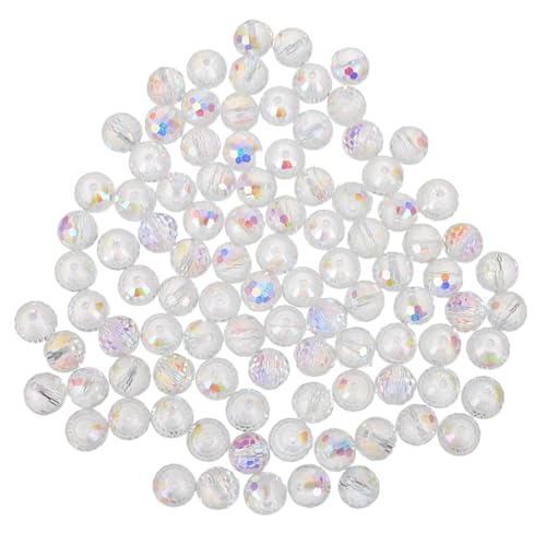 KONTONTY 100 Stück Glasperlen Im Europäischen Stil Runde Perlen Abstandsperlen Schmuckherstellungsset Aus Glas Perlen Steine Armbandperlen Klare Glasperlen Zum Auffädeln Runde von KONTONTY