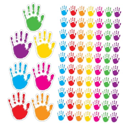 KONTONTY 100 Stück Handförmige Papierauschnitte für Klassenzimmer Niedliche Handabdruck Sticker für Bulletin Board Deko Diy Bastelbedarf für Lehrer und Schüler KONTONTY 100 Stück Handförmige Papierauschnitte für Klassenzimmer Niedliche Handabdruck Sticker für Bulletin Board Deko Diy Bastelbedarf für Lehrer und Schüler von KONTONTY