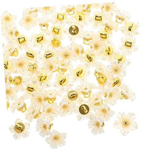 KONTONTY 100 Stück Hemdknöpfe Mädchen Tasten für klobig groß Retro-Knöpfe DIY Blumenknöpfe Zierknöpfe nähen Kleiderknöpfe Blumen formen Annähknöpfe Kleidungsknopf Plastik von KONTONTY