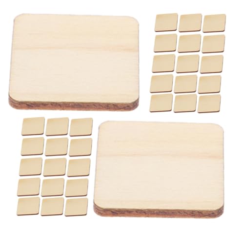 KONTONTY 100 Stück Quadratische Holzplatten Aus Linde Zum Basteln Unbehandelt Für Heimwerkerarbeiten Und Dekoration von KONTONTY