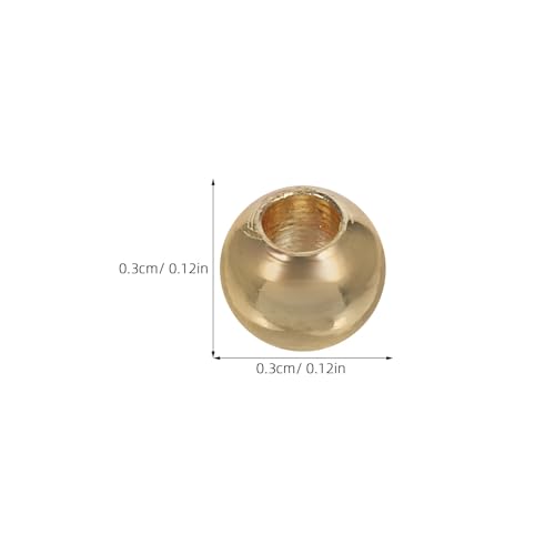 KONTONTY 100 Stück Metall-Goldperlen: Vergoldete runde Abstandsperlen mit Loch – Nahtlose Kupferschmuck-Bastelarbeiten für Halsketten, Armbänder, Handarbeiten von KONTONTY