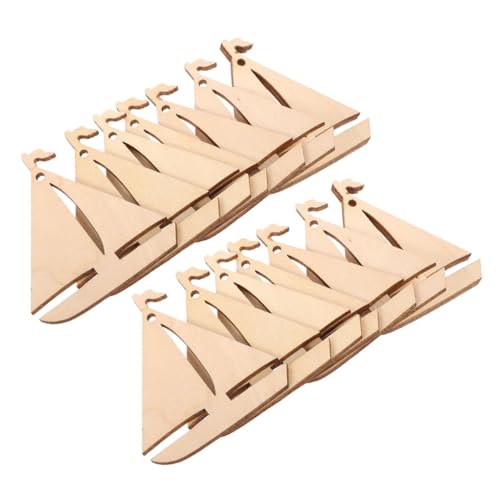 KONTONTY 100 Stück Nautische Gastgeschenke Bastelset Diy Bastelausschnitte Unvollendete Windspiele Mini-segelboot Diy-küstendekor-set Holz Beige von KONTONTY
