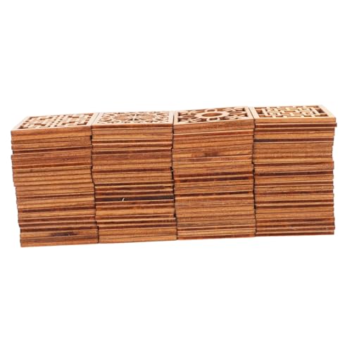KONTONTY 100 Stück Quadratische Holzrohlinge Hohl Unlackiert zum Bemalen Kreative Diy-holzverzierungen für Möbel Wanddeko Bastelprojekte Vielseitige Wohnraumdekoration von KONTONTY