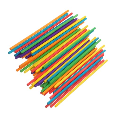KONTONTY 100 Stück Rhythmus Stäbe Holz Bunte Percussion Instrumente für Bastelprojekte und Musikalische Aktivitäten Fördert Kreativität und Rhythmusgefühl von KONTONTY