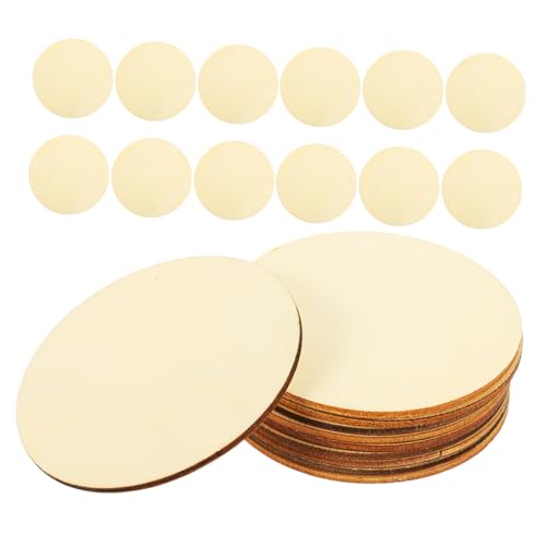 KONTONTY 100 Stück Runde Holzscheiben zum Basteln Unlackierte DIY Holzrundlinge mit Glatter Oberfläche für Malen Gravieren Schnitzen Heimdekoration und Kreative Familienprojekte von KONTONTY