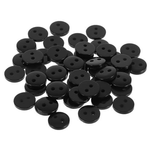 KONTONTY 100 Stück Schwarze Runde Knöpfe zum Nähen Kleine Bastelknöpfe für DIY Bekleidung Scrapbooking und Handarbeit von KONTONTY