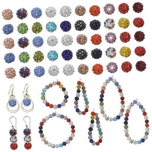 KONTONTY 100 Stück Shambhala-Perlen Weiß für Loch Perlen-Anhänger funkelnd Schmuck Perlen Masse Spacer Perlen Armbandperlen Armband lose Perlen farbige Perlen Polymer-Ton von KONTONTY