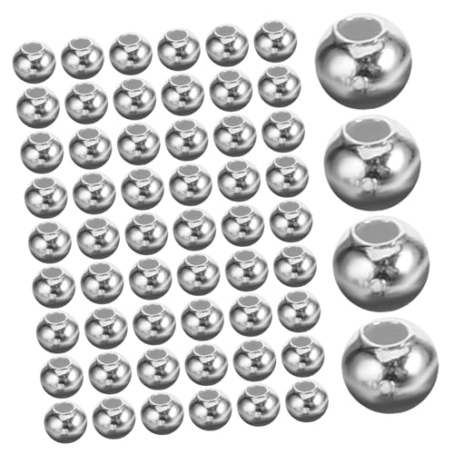 KONTONTY 100 Stück Silber Perlen Großloch Spacer Beads für Diy Schmuckherstellung Armband Halskette Bastelperlen Silberfarben Glatt Leicht zum Auffädeln KONTONTY 100 Stück Silber Perlen Großloch Spacer Beads für Diy Schmuckherstellung Armband Halskette Bastelperlen Silberfarben Glatt Leicht zum Auffädeln von KONTONTY