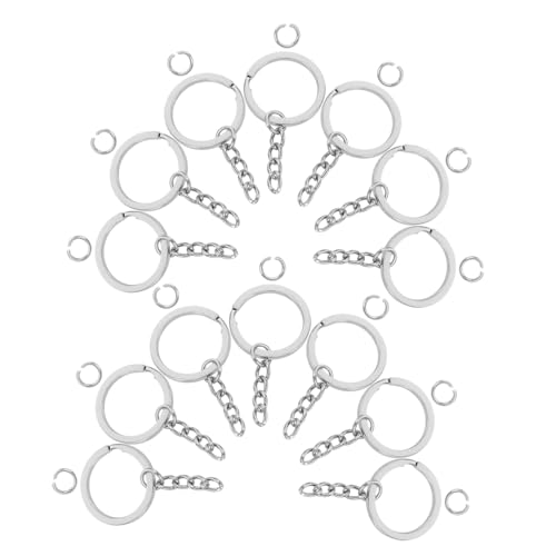 KONTONTY 100 Stück Silber Schlüsselringe mit Flachen Splits und Verstellbarer Teiliger Kette Kratzfeste Metall Schlüsselanhänger Ringe für Diy Schmuckherstellung und Bastelbedarf KONTONTY 100 Stück Silber Schlüsselringe mit Flachen Splits und Verstellbarer Teiliger Kette Kratzfeste Metall Schlüsselanhänger Ringe für Diy Schmuckherstellung und Bastelbedarf von KONTONTY