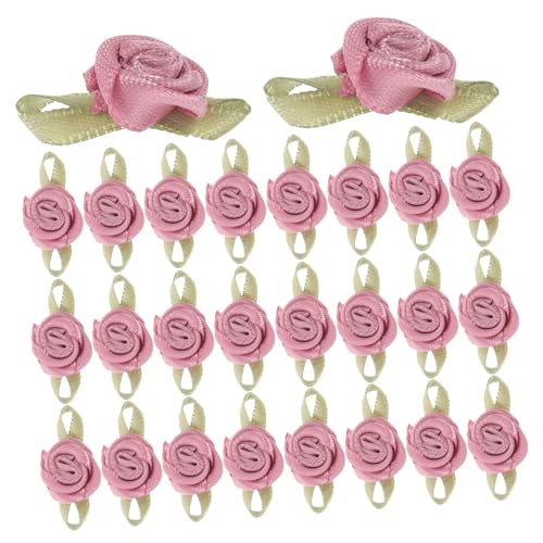 KONTONTY 100 Stück Stoffrosen mit Blättern Zarte dekorative Applikationen Kleine Blumen für Diy-bastelprojekte Bandrosen für Nähen Hochzeitsdekoration und Geschenkverpackung KONTONTY 100 Stück Stoffrosen mit Blättern Zarte dekorative Applikationen Kleine Blumen für Diy-bastelprojekte Bandrosen für Nähen Hochzeitsdekoration und Geschenkverpackung von KONTONTY