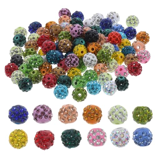 KONTONTY 100 Stück Strassperlen für Diy Schmuckherstellung Glitzerperlen Geeignet für Armbänder und Bastelprojekte Abstandsperlen für Kreative Handarbeiten von KONTONTY