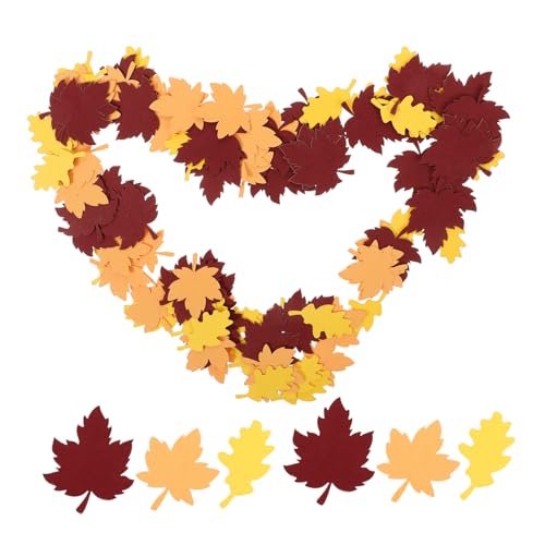 KONTONTY 100 Stück Thanksgiving Konfetti Ahornblatt Tischdeko für Feiern Bunte Streudeko für Thanksgiving Partys Hochwertige Papiervarianten für Mehr Festlichkeit von KONTONTY