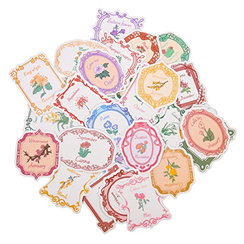 KONTONTY 100 Stück Vintage Blumen Aufkleber Dekorative Sticker Für Notizbuch Koffer Laptop von KONTONTY