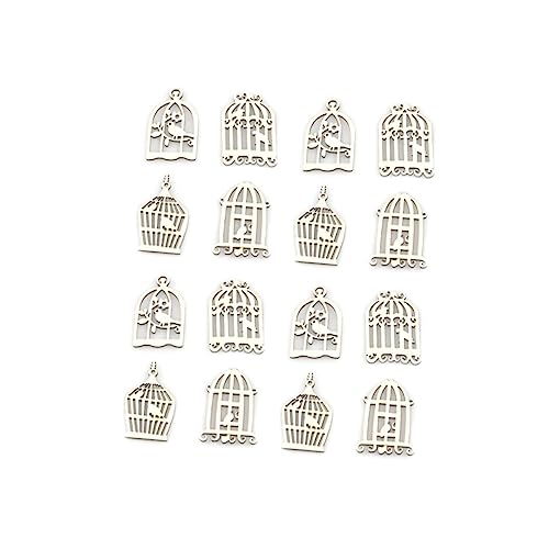 KONTONTY 100 Stück Vogelkäfig Ornament Scrapbook Zubehör Scrapbooking Ästhetisches Set Dekoration Ornamente Zum Basteln Holzspan Holzornamente Holzhandwerk Bambus von KONTONTY