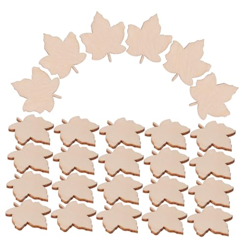 KONTONTY 100Stücke Ahornblatt Holzscheiben Für DIY Holzhandwerk Unvollendete Holzverzierungen Für Hochzeitsdekoration Graffiti Und Projekte Tragbar Und Langlebig von KONTONTY