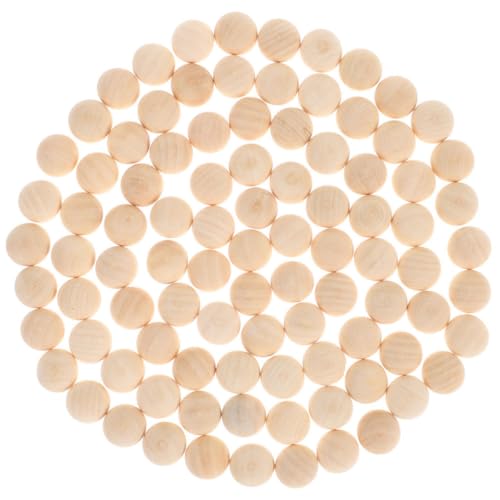 KONTONTY 100Stücke Halbe Holzperlen Unvollendete Natürliche Holzperlen für DIY Projekte Glatte Oberfläche für Schmuck Wohnkultur und Kreative Bastelarbeiten von KONTONTY