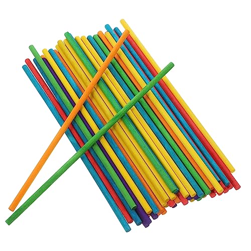KONTONTY Bunte Runde Holzstäbchen 100 Stück Für Diy-bastelarbeiten Aus Holzmaterial Sicher Und Praktisch von KONTONTY
