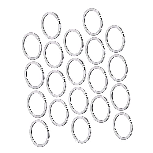 KONTONTY 100Stücke Metall Schlüsselringe Flache Runde Schlüsselanhänger Ringe für DIY Projekte und Schlüsselketten Vielseitig Einsetzbar Leicht zu Verwenden von KONTONTY