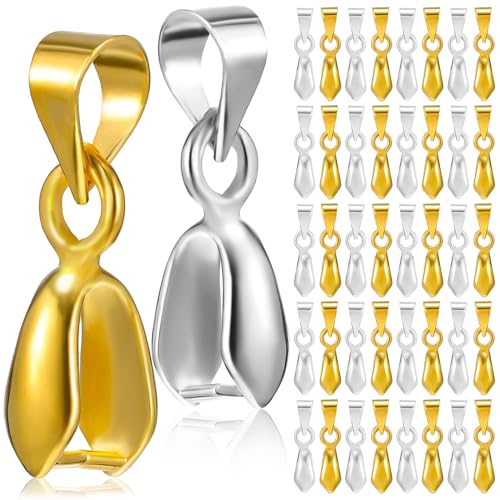KONTONTY 100stücke Anhängerschlaufen Für Schmuckherstellung Zum Verbinden Von Anhängern Und Ketten Gold Und Silber von KONTONTY
