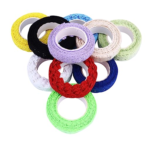 KONTONTY 10Rollen Hohlspitzenband Dekoratives Klebeband für DIY Scrapbooking Tagebuch und Hochwertiges Baumwollmaterial Vielseitig und Langlebig von KONTONTY