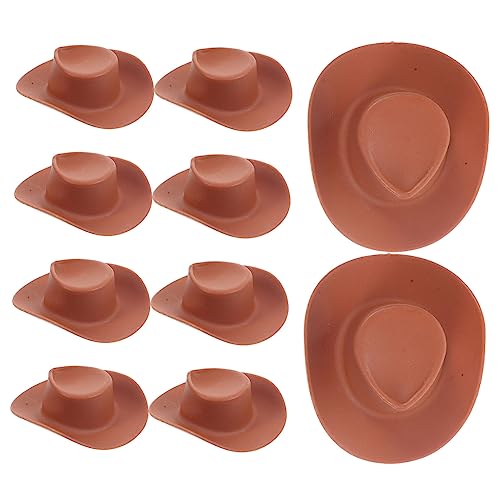 KONTONTY 10St Kleiner Hut puppenkleidung puppenhauszubehör Kinderfestgeschenk Puppen-Accessoires Spielzeughüte Mini-Hut Strohhut Miniatur-Puppenhut kleine Hüte zum Basteln Plastik Brown KONTONTY 10St Kleiner Hut puppenkleidung puppenhauszubehör Kinderfestgeschenk Puppen-Accessoires Spielzeughüte Mini-Hut Strohhut Miniatur-Puppenhut kleine Hüte zum Basteln Plastik Brown von KONTONTY
