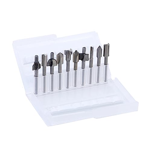 KONTONTY 10Stücke Hochgeschwindigkeitsstahl Router Bit Set Teiliges Holzfräser Set für Präzise Holzbearbeitung Kompatibel mit Rotationswerkzeugen für DIY Projekte Langlebig von KONTONTY
