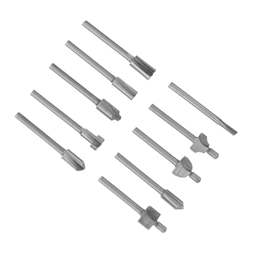 KONTONTY 10Stücke Teiliges Router Bits mit Beschichtung für Elektrowerkzeuge Hochwertige Fräser für Präzises und Hohe Effizienz bei Holzarbeiten von KONTONTY