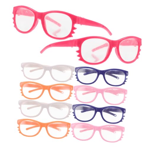 KONTONTY 10st Puppe Brille Puppe Runde Kunststoffgläser Haustier Lesebrille Für Kostümzubehör Für Minipuppen Haustier Brille Zubehör Für Die Puppenherstellung Plastik von KONTONTY