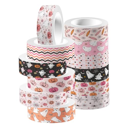 KONTONTY 12 Rollen Halloween Washi-klebeband Gruseliges Bastelband Für Tagebuch Etiketten Maskierung Geschenkpapier Gothic-designs KONTONTY 12 Rollen Halloween Washi-klebeband Gruseliges Bastelband Für Tagebuch Etiketten Maskierung Geschenkpapier Gothic-designs von KONTONTY