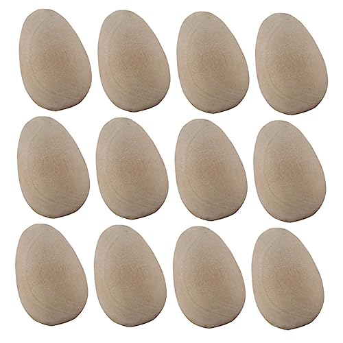 KONTONTY 12 Stück DIY Holz Eier Malset Unbemalte Vogel Eier für Kreative Bastelprojekte Geeignet für Modernes Zuhause Geschenkidee von KONTONTY