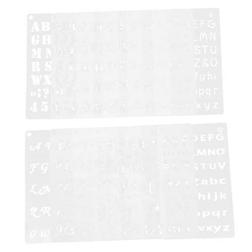 KONTONTY 12 Stück Teiliges Alphabet und Schablonenset für Bastelprojekte Wiederverwendbare Malvorlagen für Wände und Türschilder Diy Accessoire für Hochzeitsdekorationen von KONTONTY