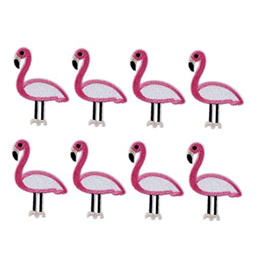 KONTONTY 12 Stück Teiliges Flamingo Stickerei Stoffpatch Selbstklebend zum Aufbügeln für Jeans Jacken DIY Kleidung Dekoration Reparatur und Kreative Bastelprojekte von KONTONTY