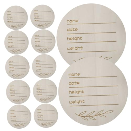 KONTONTY 12 Stück Teiliges Holz Geburtsanzeige Schild Runde Handschriftliche Namensschilder für Neugeborene Fotorequisiten und Dekoration für Babyzimmer KONTONTY 12 Stück Teiliges Holz Geburtsanzeige Schild Runde Handschriftliche Namensschilder für Neugeborene Fotorequisiten und Dekoration für Babyzimmer von KONTONTY
