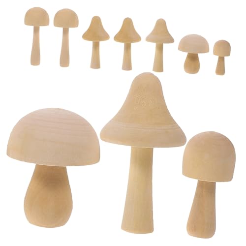 KONTONTY 12 Stück Teiliges Holzpilz Unbemalt zum Bemalen Verschiedene Naturbelassene Diy Holzpilzfiguren für Garten und Mikro Landschaftsdekoration KONTONTY 12 Stück Teiliges Holzpilz Unbemalt zum Bemalen Verschiedene Naturbelassene Diy Holzpilzfiguren für Garten und Mikro Landschaftsdekoration von KONTONTY