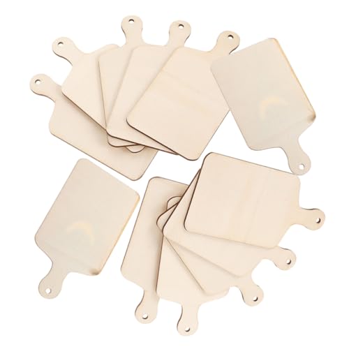 KONTONTY 12 Stück Teiliges Mini Holz schneidebrett zum Bemalen DIY Bastelholz für Kleine Käsebrettchen aus Robustem Nachhaltigem Naturholz Vielseitig als Servierbrett und Malspielzeug von KONTONTY