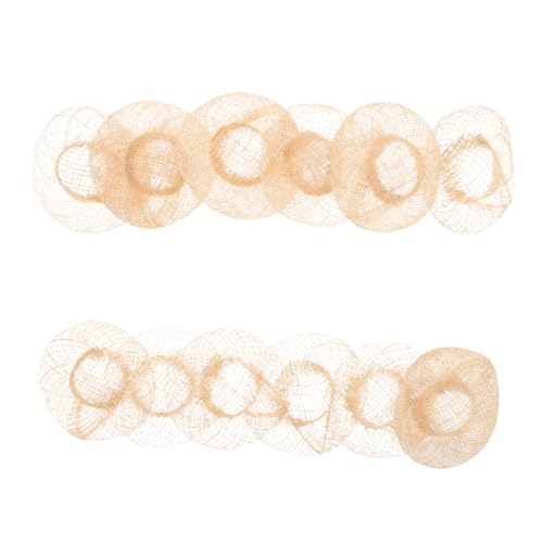 KONTONTY 12 Stück Teiliges Miniatur Strohhüte Beige Kleine Runde Puppenhüte aus Langlebigem Imitatstroh Vielseitig für DIY Bastelarbeiten Haustier Hüte Sommer-deko Verziert für Puppen und von KONTONTY